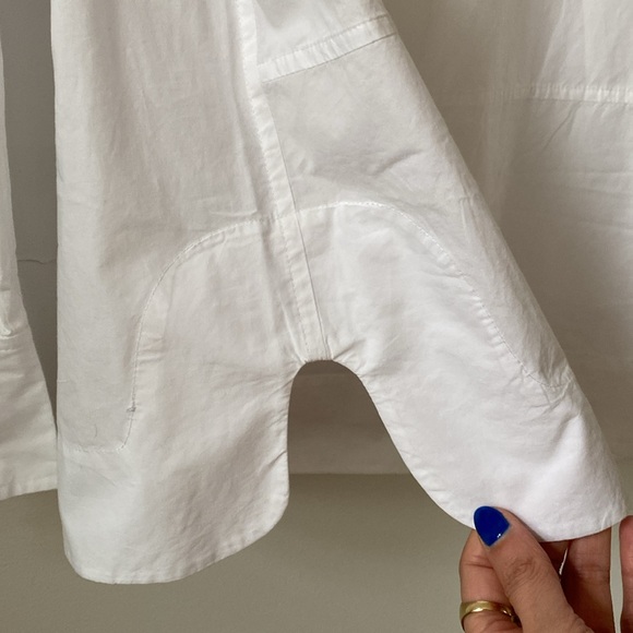 NWOT Ganni White Asymmetric Collar Shirt - Picture 9 of 12